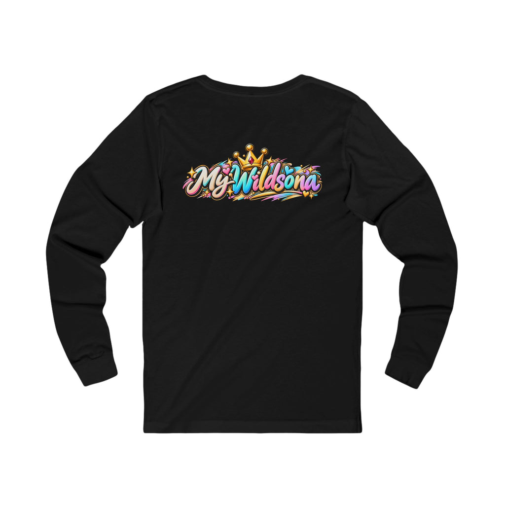 Cartoon Dog Graphic Long Sleeve Tee — "My Wildsona" Colorful Streetwear