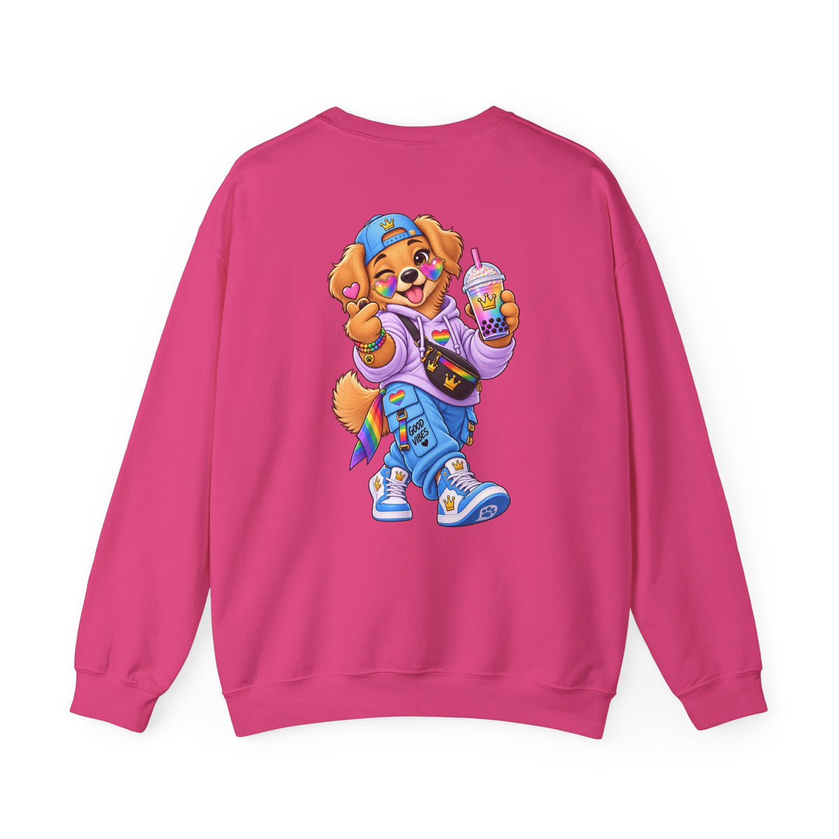 Graphic Sweatshirt — 'My Wildsona' Cute Colorful Dog with Big Personality Character Crewneck