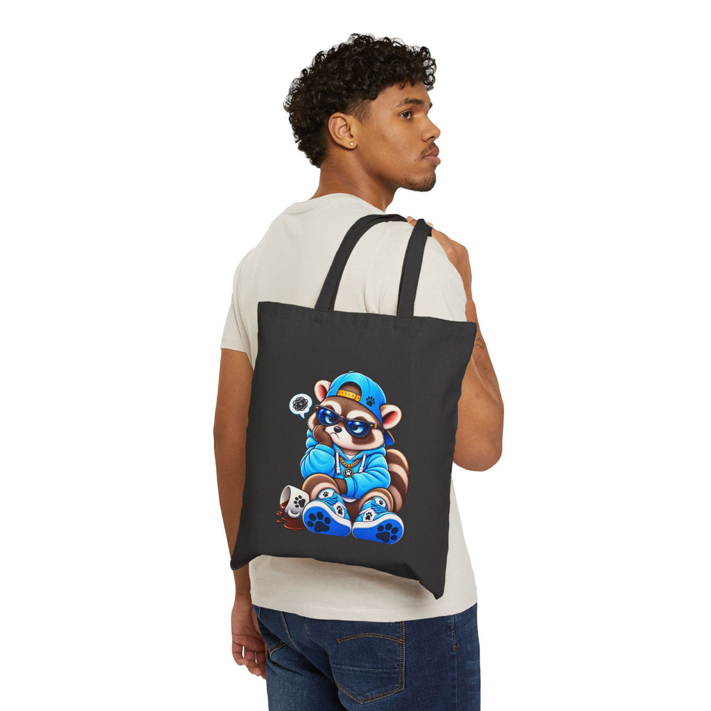 Remy Raccoon - Spilled Coffee Graphic Cotton Shopping Tote