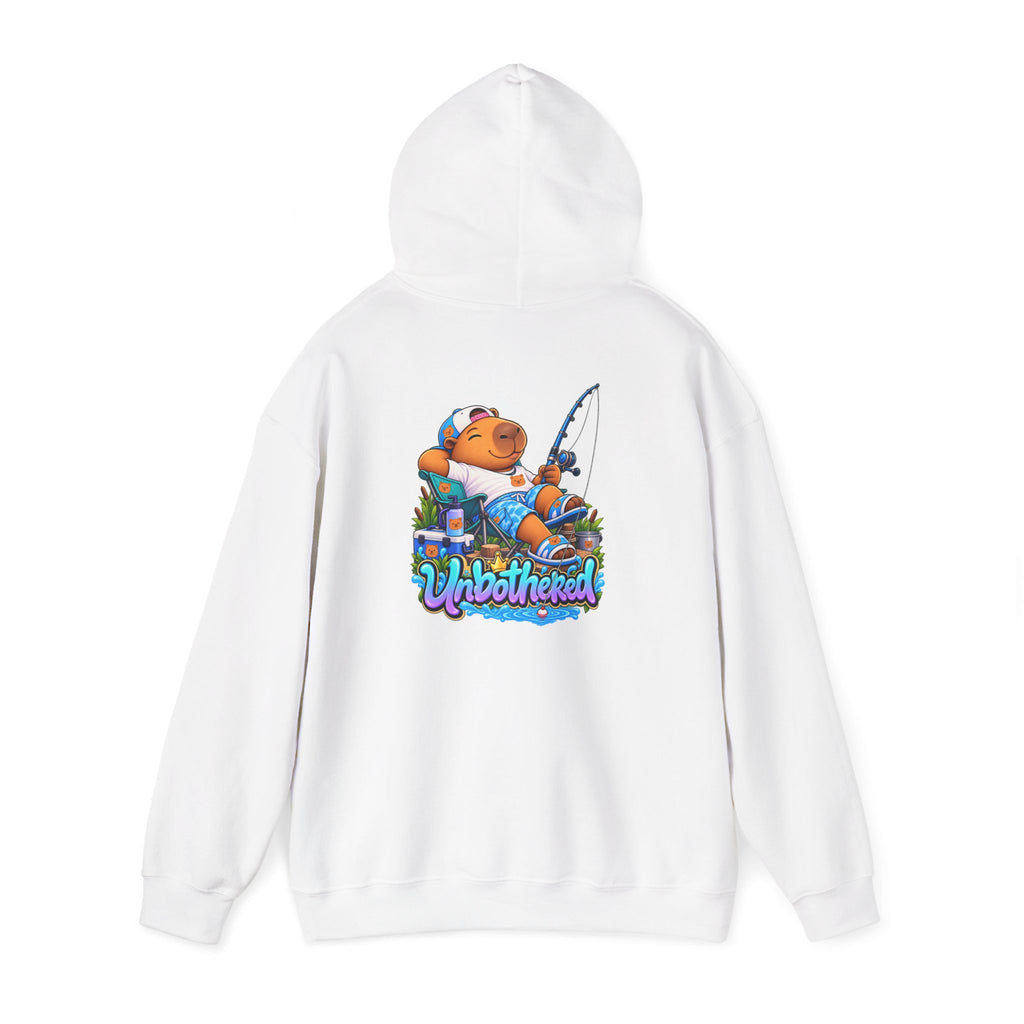 Relaxing Unbothered Capybara Hoodie – Chill Vibes Graphic Sweatshirt