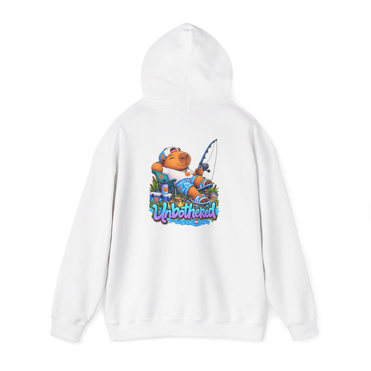 Relaxing Unbothered Capybara Hoodie – Chill Vibes Graphic Sweatshirt