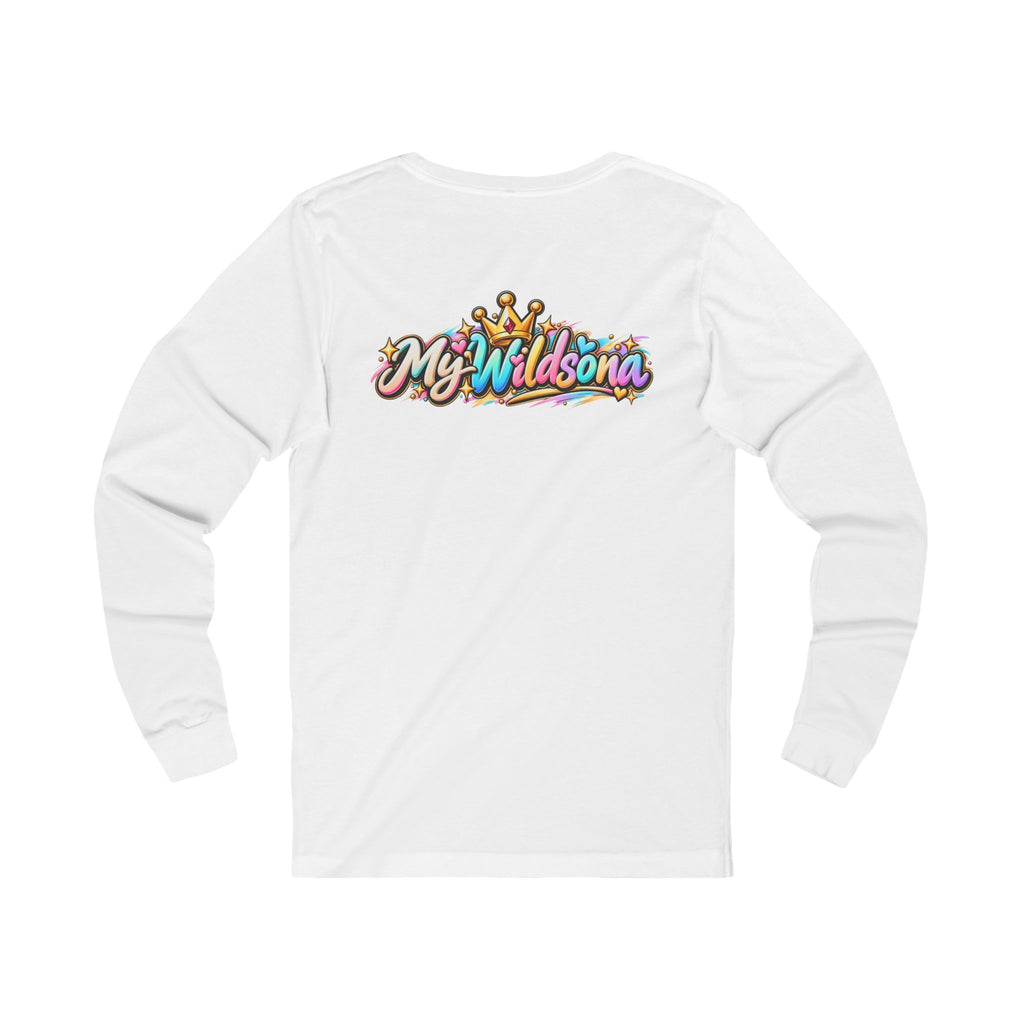 Cartoon Dog Graphic Long Sleeve Tee — "My Wildsona" Colorful Streetwear