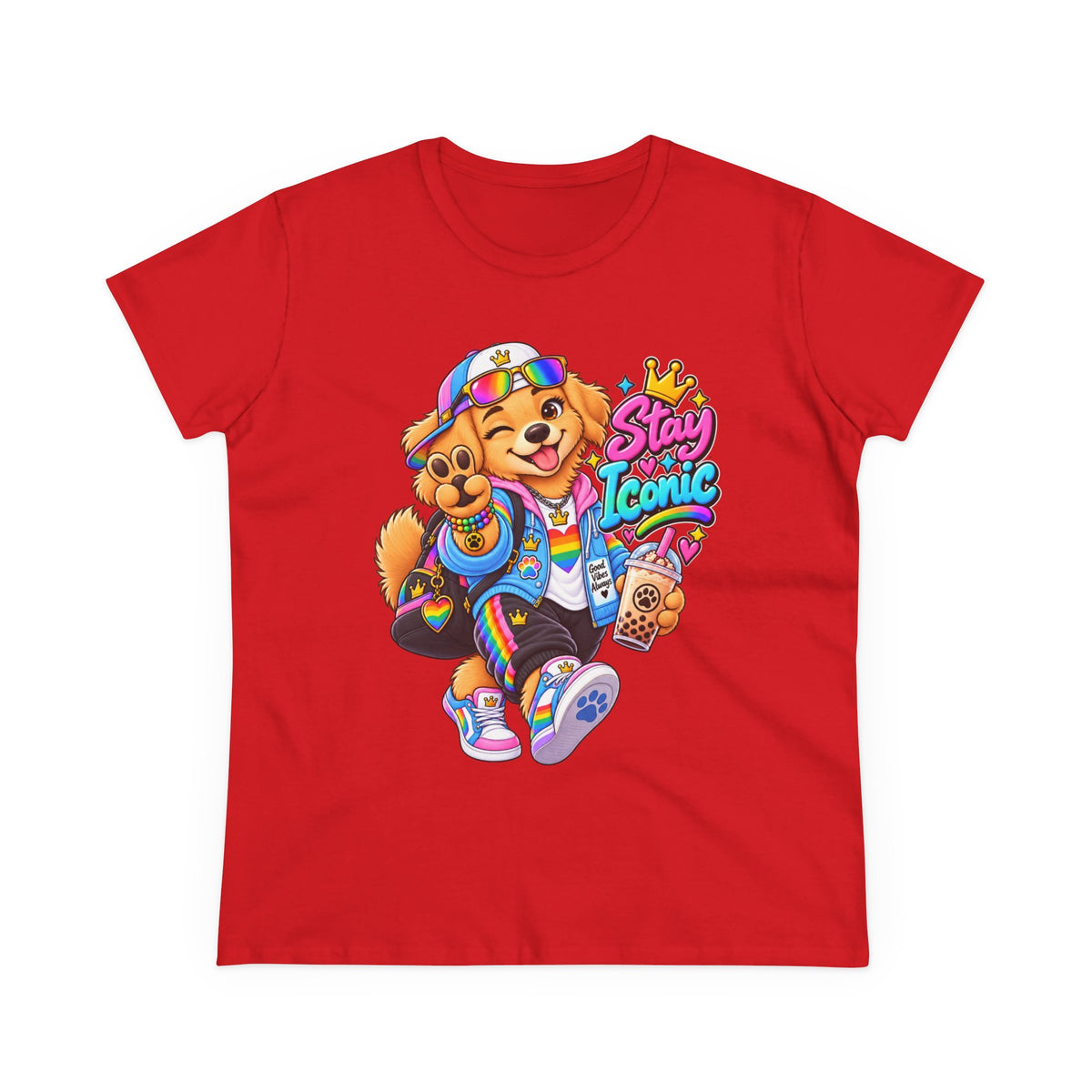 Stay Iconic Dog Graphic Tee — Cute Retro Teddy Bear Design