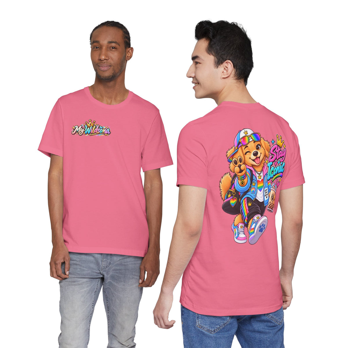 Cute Cartoon Big Personality Dog Tee — Trendy Boba Lover Graphic T-Shirt