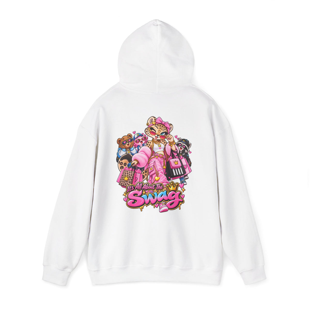 Pink Leopard Swag Hoodie — Cute Kawaii Animal Graphic Pullover
