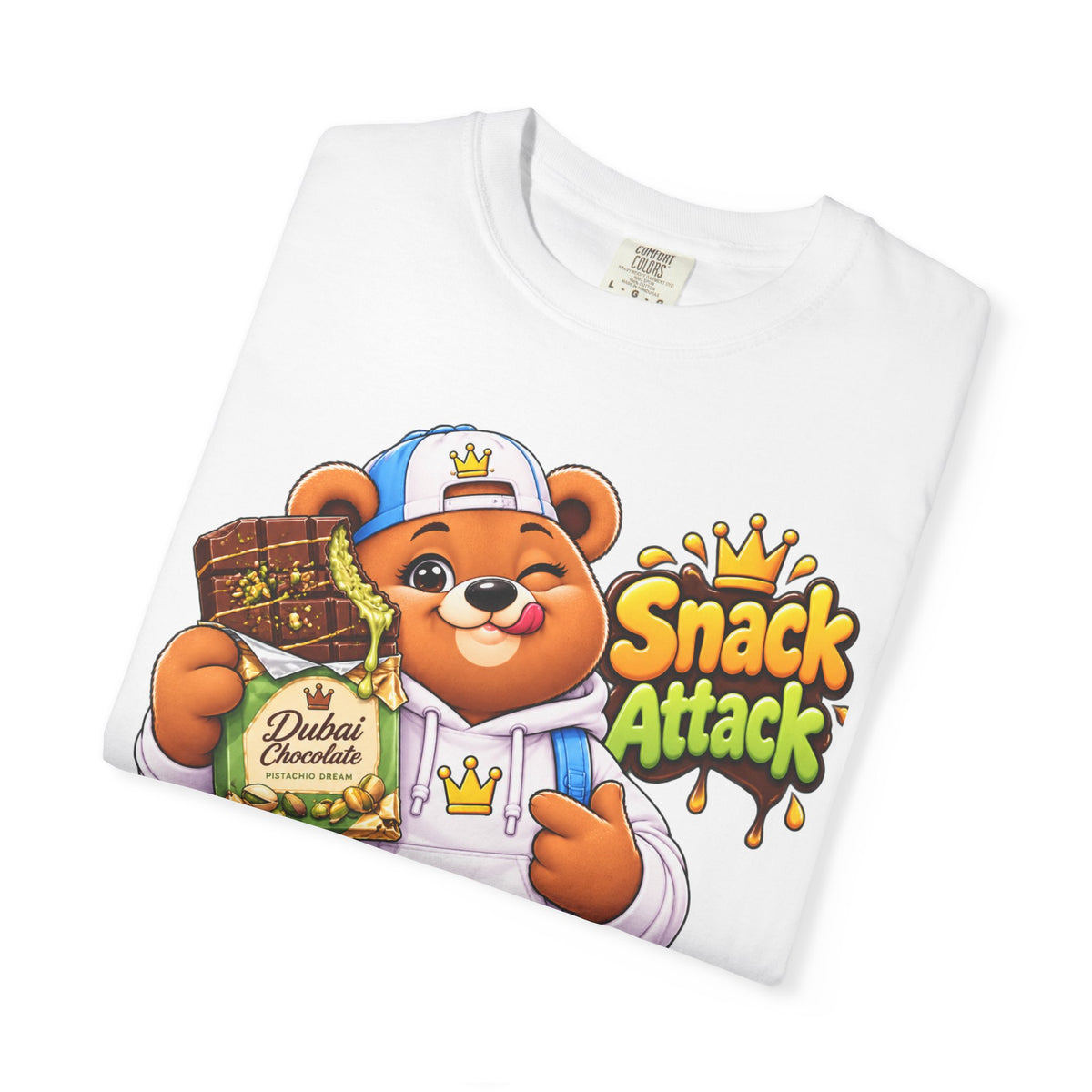 Snack Attack Bear T-Shirt — Cute Skateboarder Graphic Tee