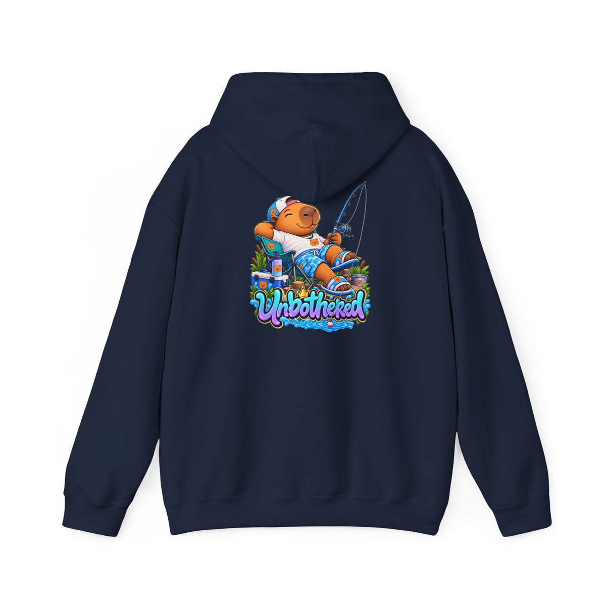 Relaxing Unbothered Capybara Hoodie – Chill Vibes Graphic Sweatshirt