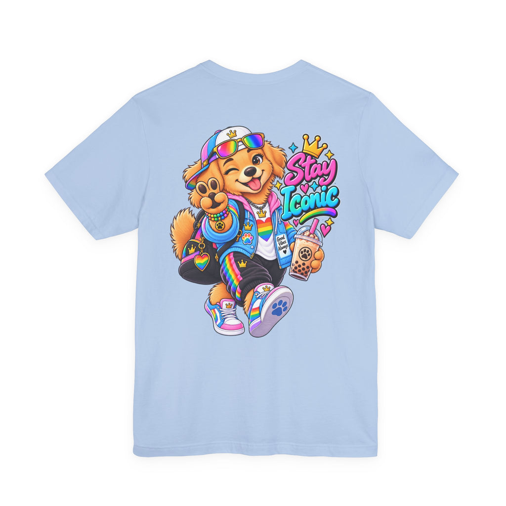Cute Cartoon Big Personality Dog Tee — Trendy Boba Lover Graphic T-Shirt