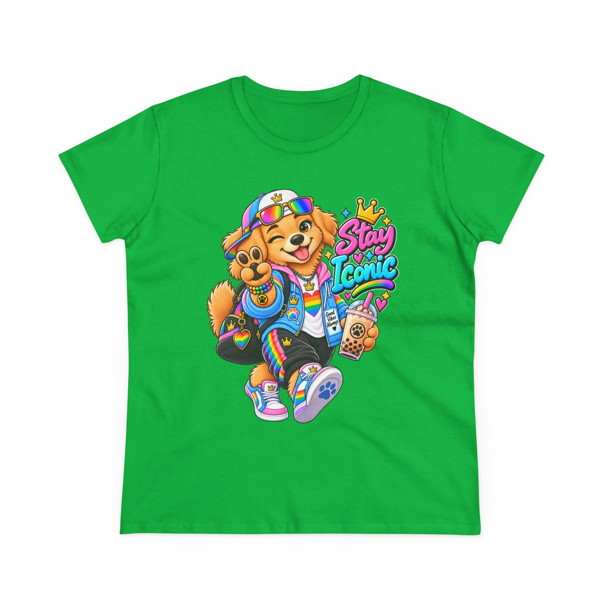 Stay Iconic Dog Graphic Tee — Cute Retro Teddy Bear Design