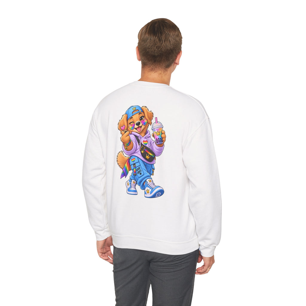 Graphic Sweatshirt — 'My Wildsona' Cute Colorful Dog with Big Personality Character Crewneck