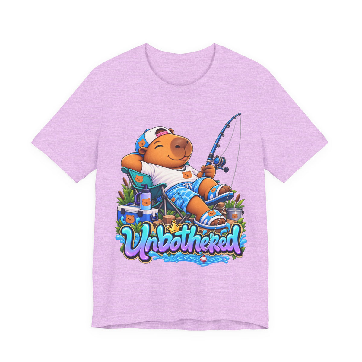 Unbothered Fishing Capybara Tee — Relaxed Vacation Vibes Graphic T-Shirt