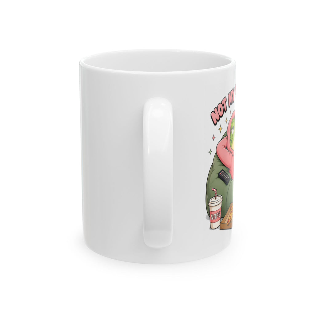Funny Frog Coffee Mug — "Not Lazy Just Conserving Energy" Ceramic Mug (11oz & 15oz)