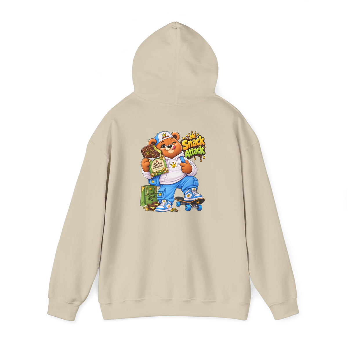 Snack Attack Hoodie — Streetwear Cartoon Money & Chips Graphic Hooded Sweatshirt