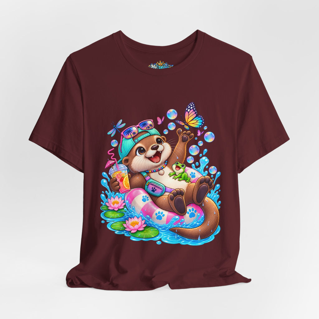Otter Floatie T-Shirt — Cute Summer Otter with Butterfly Tee