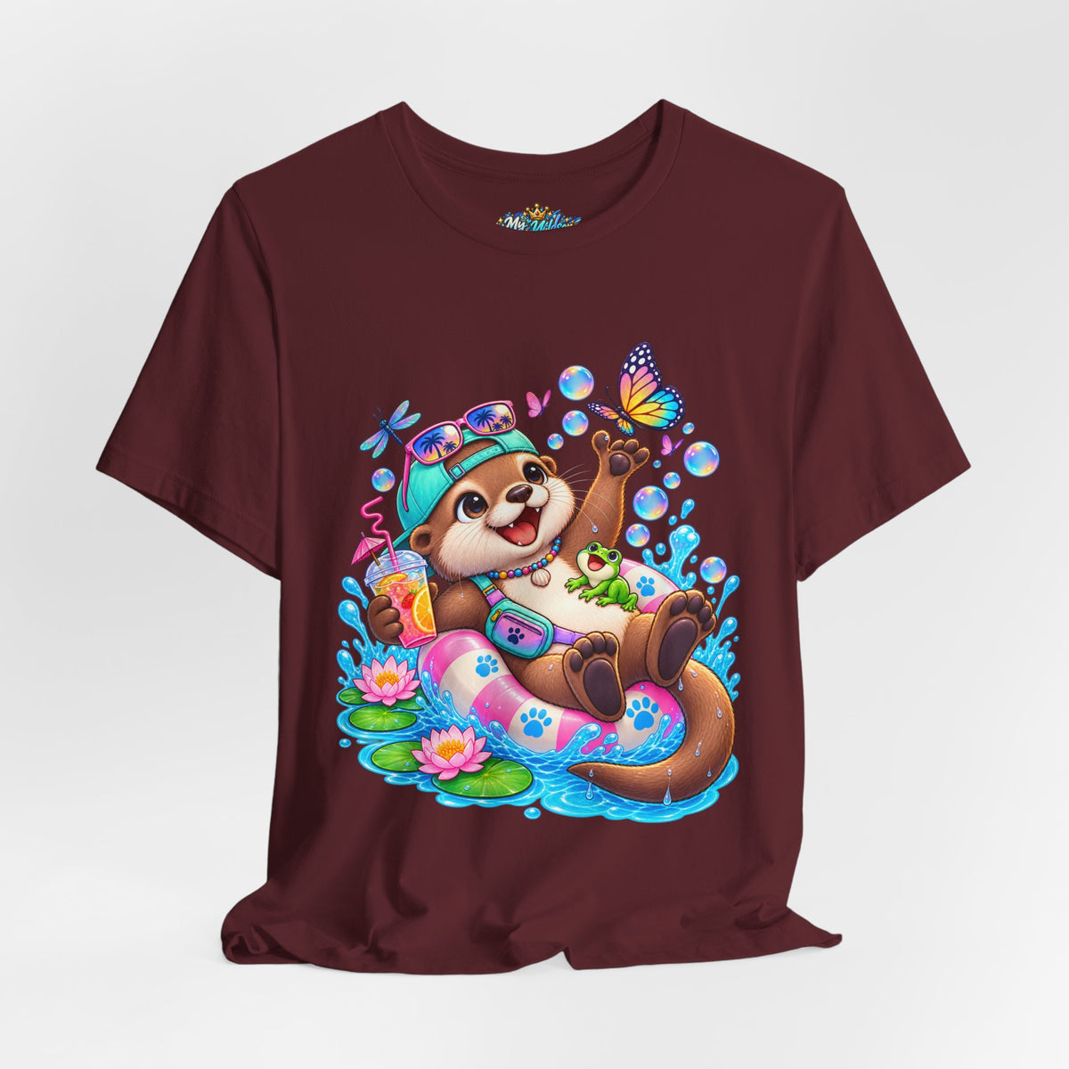 Otter Floatie T-Shirt — Cute Summer Otter with Butterfly Tee