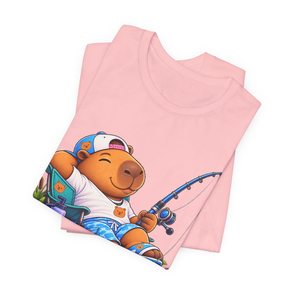 Unbothered Fishing Capybara Tee — Relaxed Vacation Vibes Graphic T-Shirt