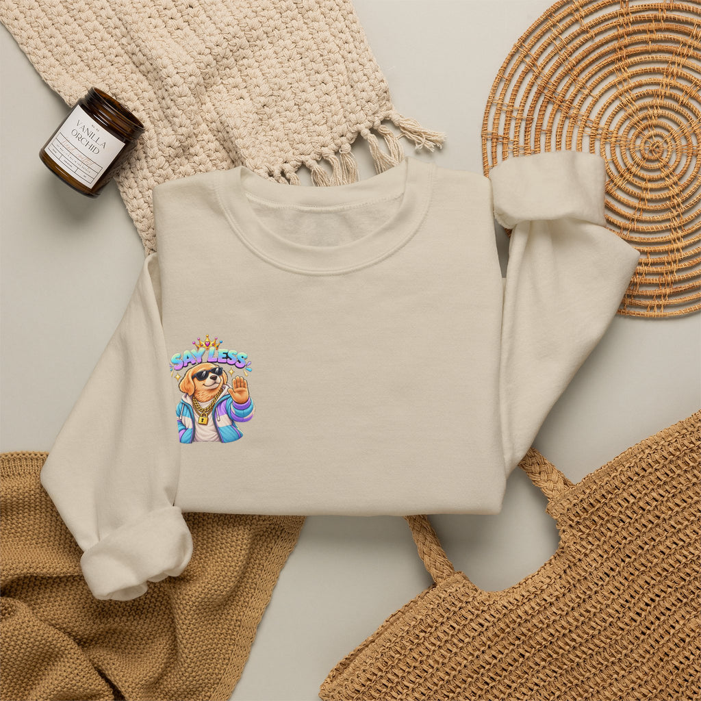 Crewneck Sweatshirt - Colorful Girl with Flower Crown Graphic
