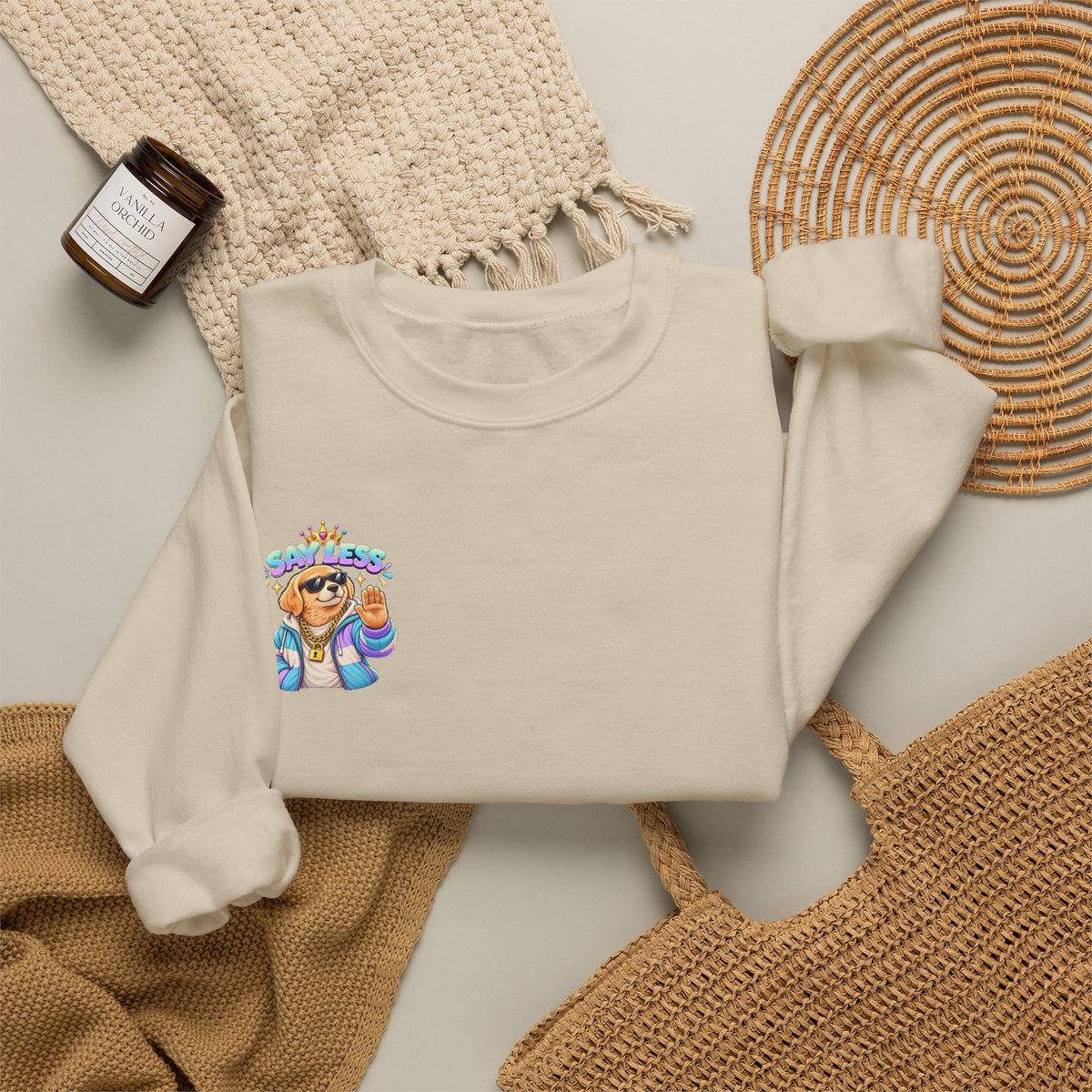 Crewneck Sweatshirt - Colorful Girl with Flower Crown Graphic