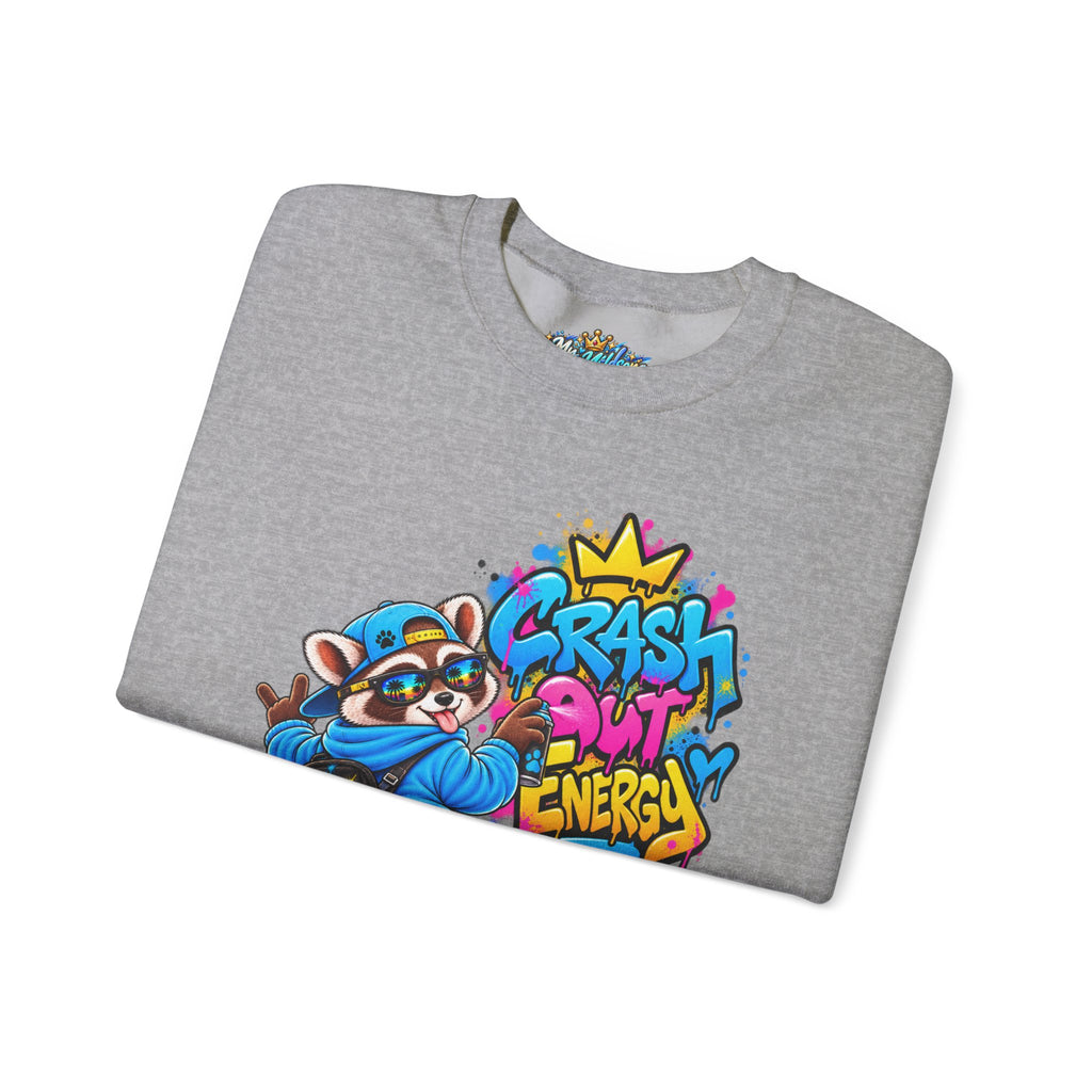 Crash Out Energy Crewneck Sweatshirt — Urban Raccoon Streetwear