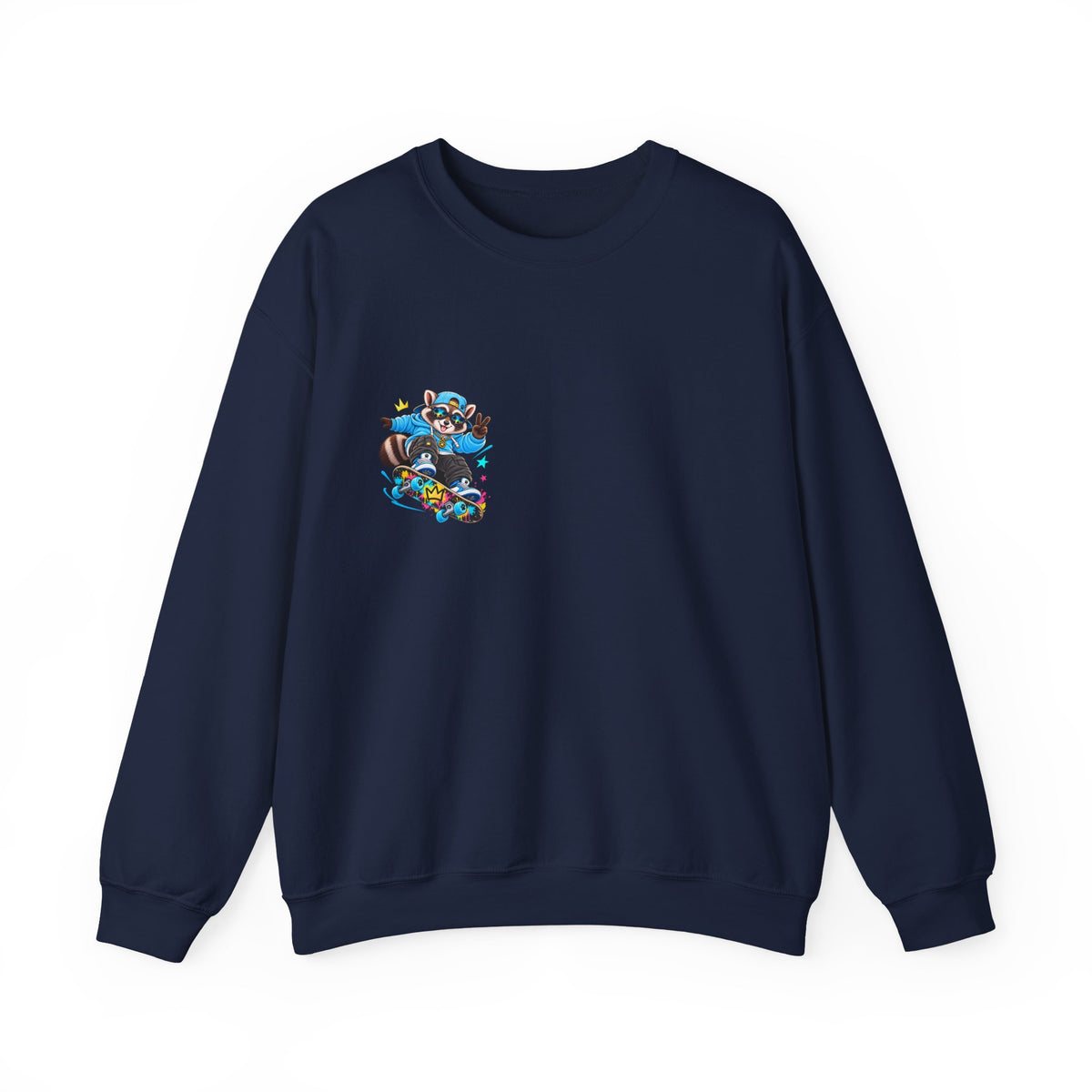 Whimsical Blue Cat Galaxy Crewneck Sweatshirt