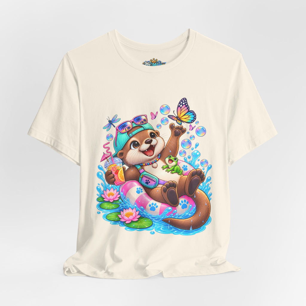 Otter Floatie T-Shirt — Cute Summer Otter with Butterfly Tee