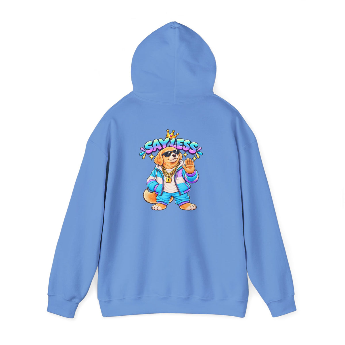 Say Less Golden Retriever Hoodie — Retro Cartoon Streetwear Pullover