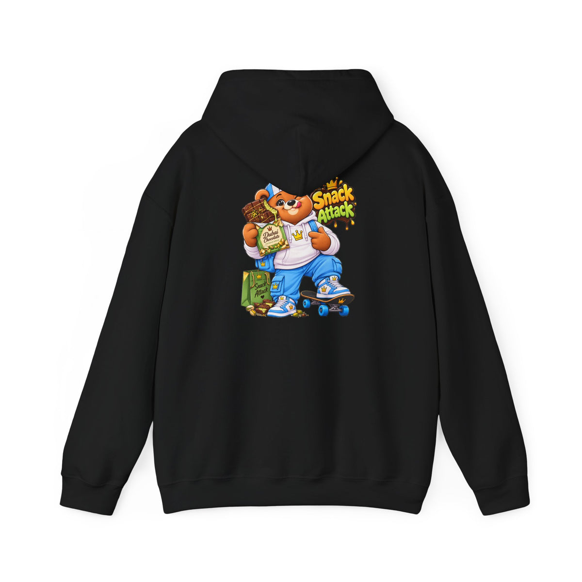 Snack Attack Hoodie — Streetwear Cartoon Money & Chips Graphic Hooded Sweatshirt