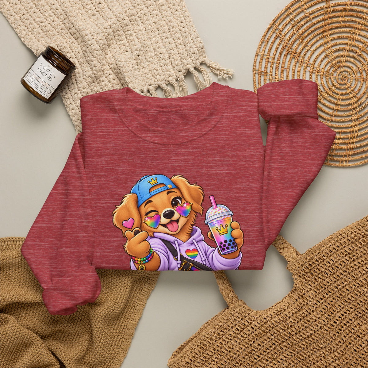 Cute Big Personality Hip-Hop Dog Crewneck Sweatshirt