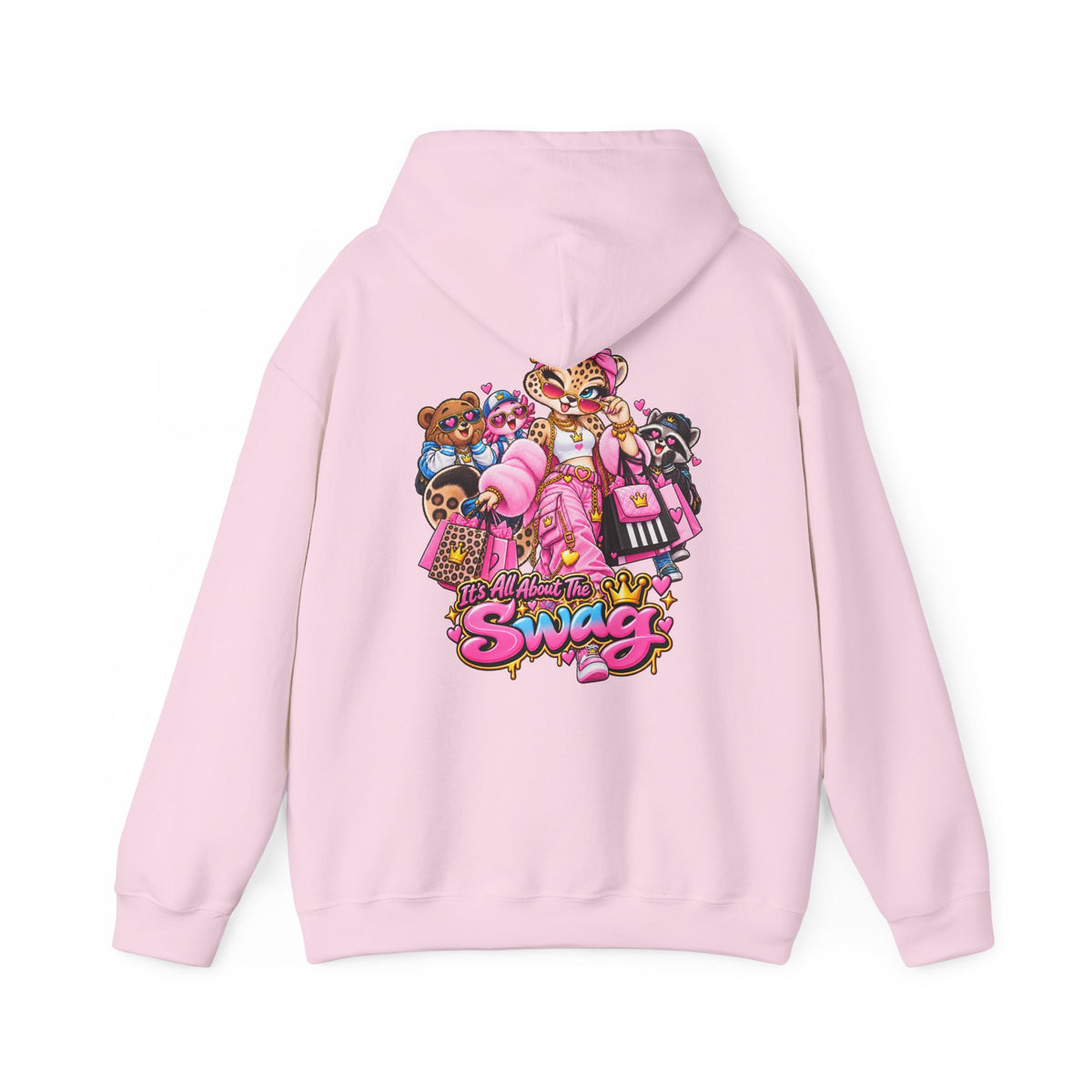Pink Leopard Swag Hoodie — Cute Kawaii Animal Graphic Pullover
