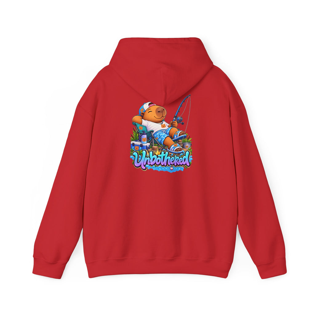 Relaxing Unbothered Capybara Hoodie – Chill Vibes Graphic Sweatshirt