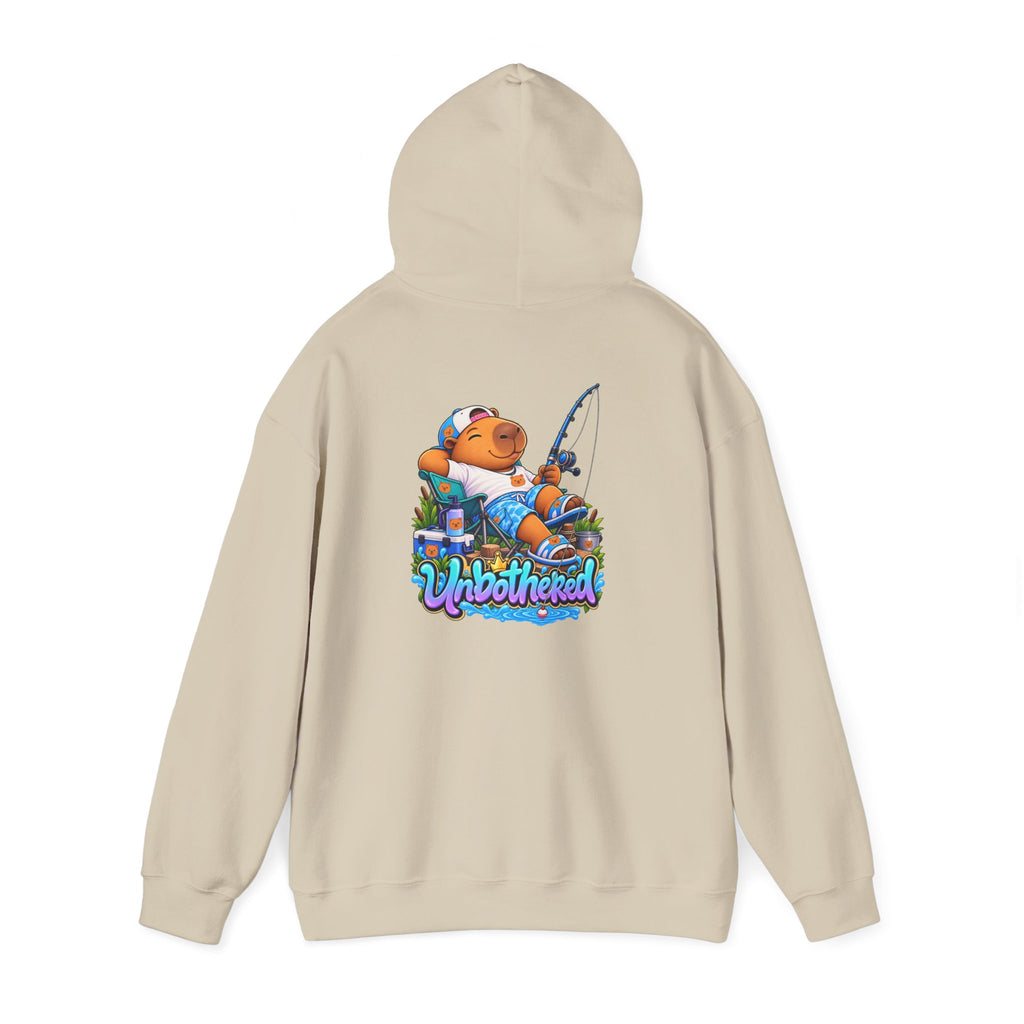 Relaxing Unbothered Capybara Hoodie – Chill Vibes Graphic Sweatshirt