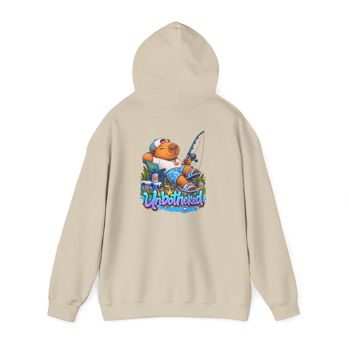 Relaxing Unbothered Capybara Hoodie – Chill Vibes Graphic Sweatshirt