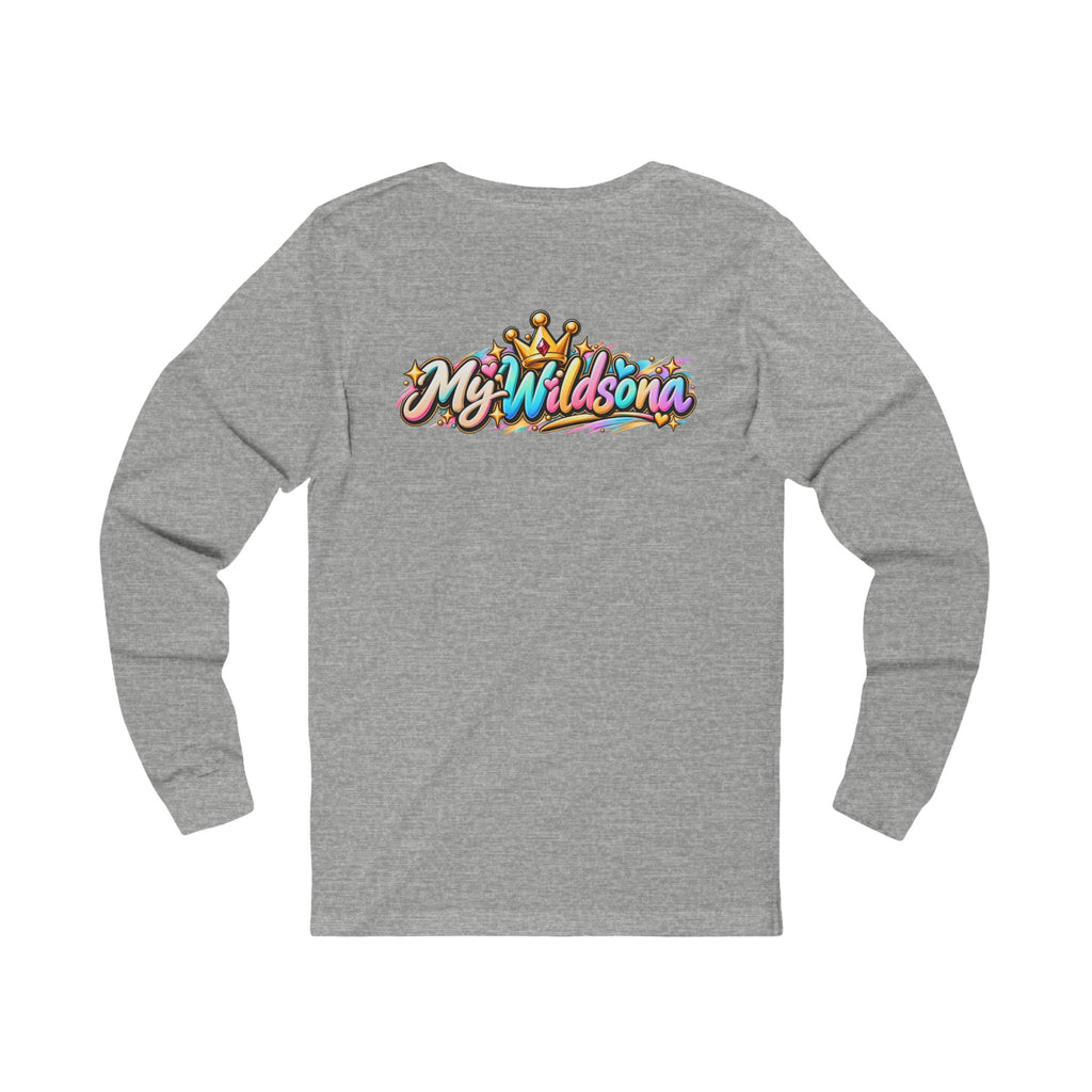 Cartoon Dog Graphic Long Sleeve Tee — "My Wildsona" Colorful Streetwear