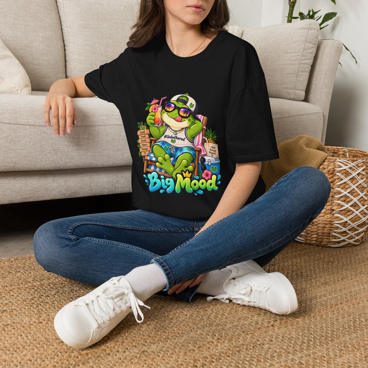 Big Mood Frog T-Shirt — Chill Cartoon Frog Graphic Tee
