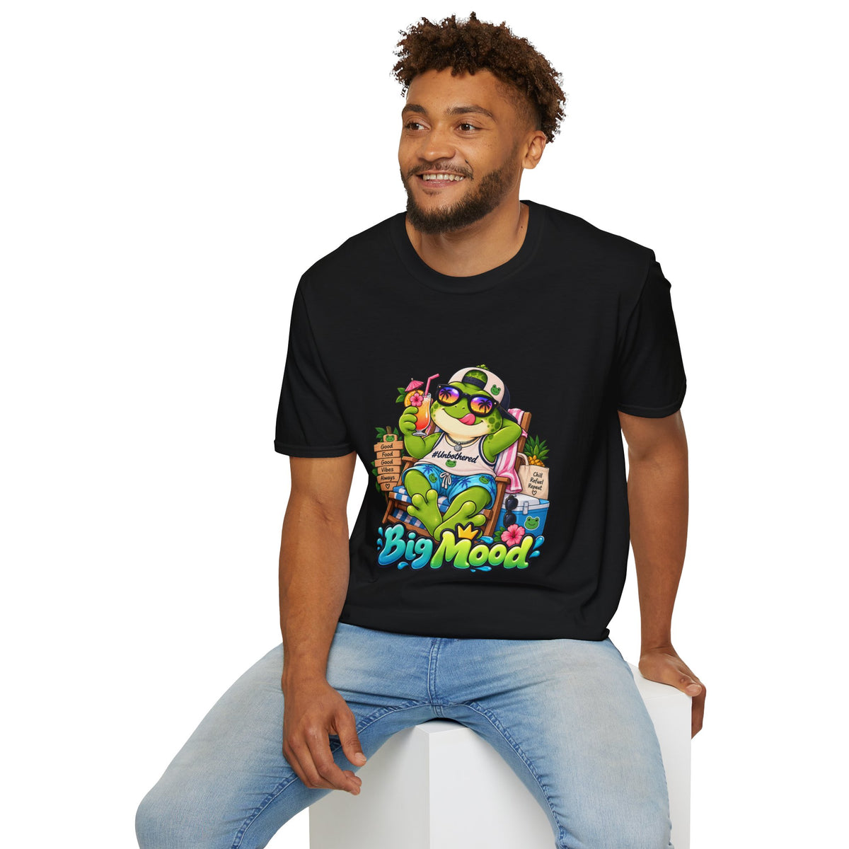 Big Mood Frog T-Shirt — Chill Cartoon Frog Graphic Tee