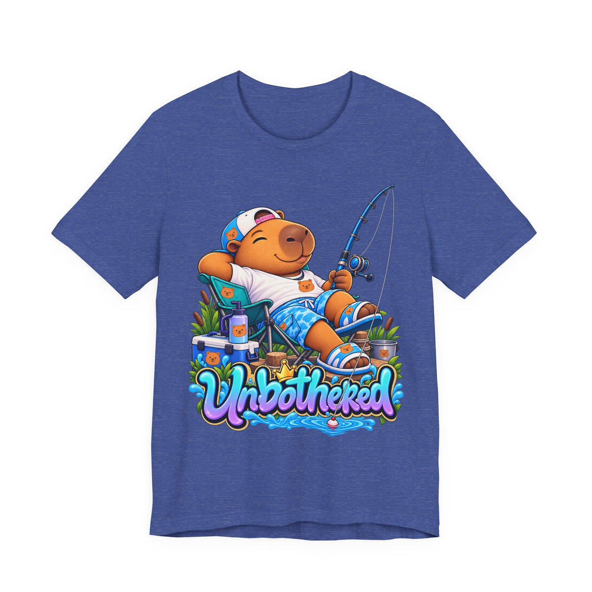 Unbothered Fishing Capybara Tee — Relaxed Vacation Vibes Graphic T-Shirt