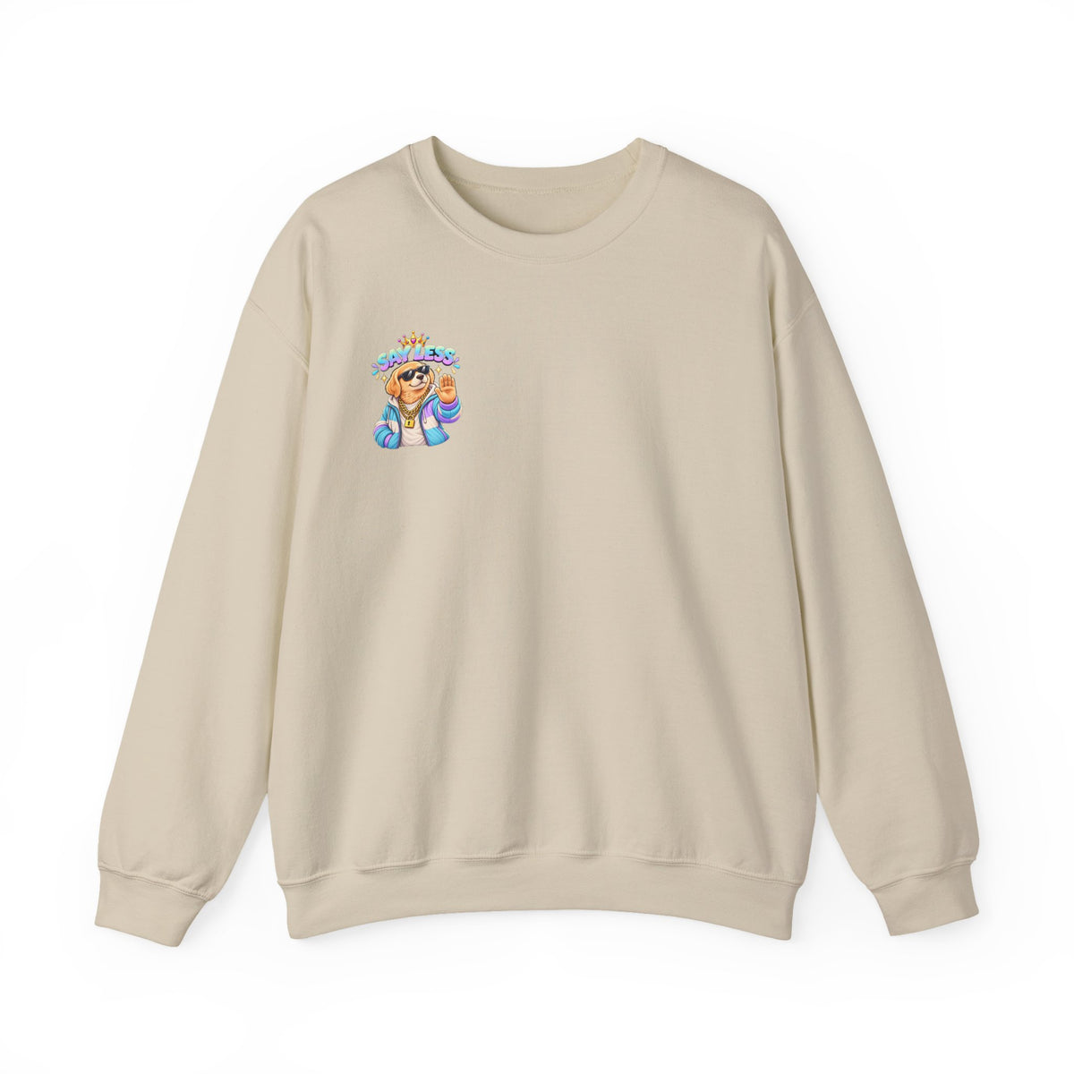 Crewneck Sweatshirt - Colorful Girl with Flower Crown Graphic