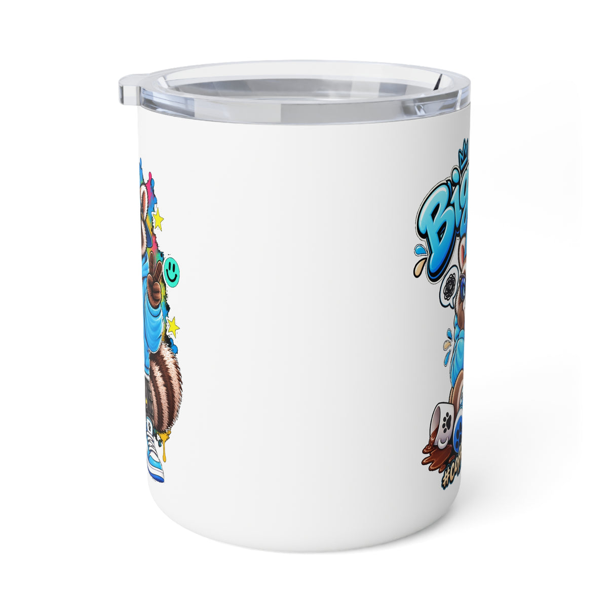 10oz Insulated Coffee Mug — Remy Raccoon Big Mood