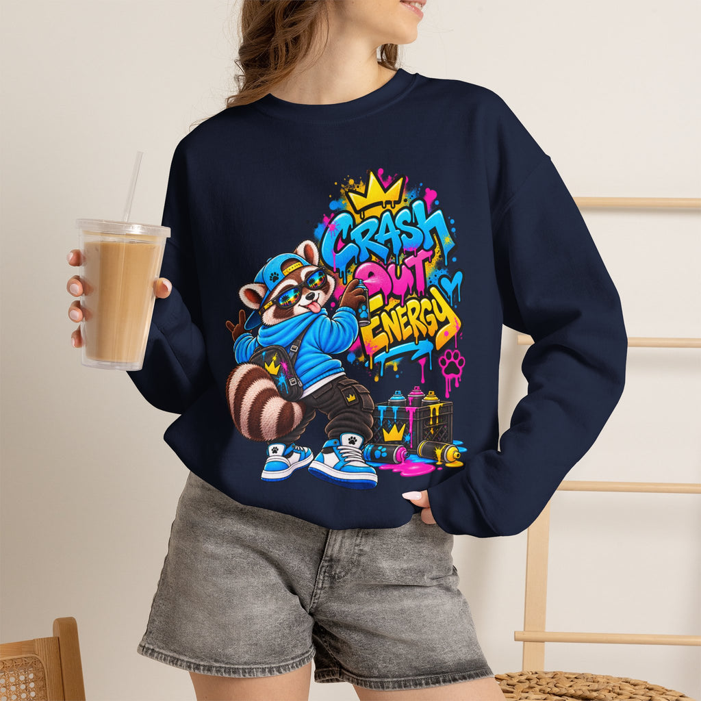 Crash Out Energy Crewneck Sweatshirt — Urban Raccoon Streetwear