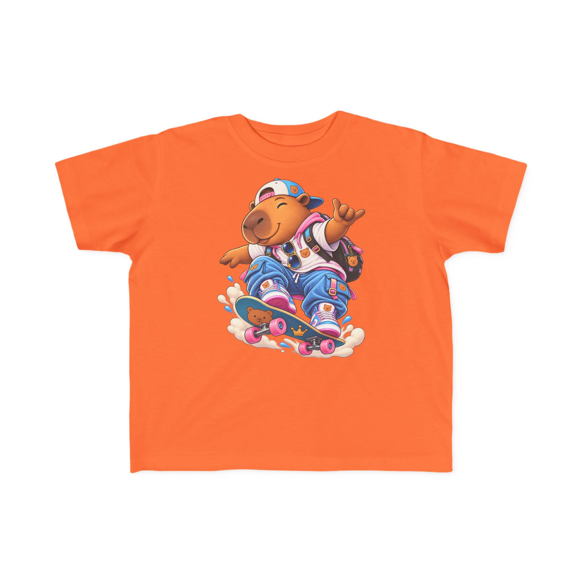 Toddler Capybara Skate T-Shirt — Cute Skateboarding Capybara Tee for Kids