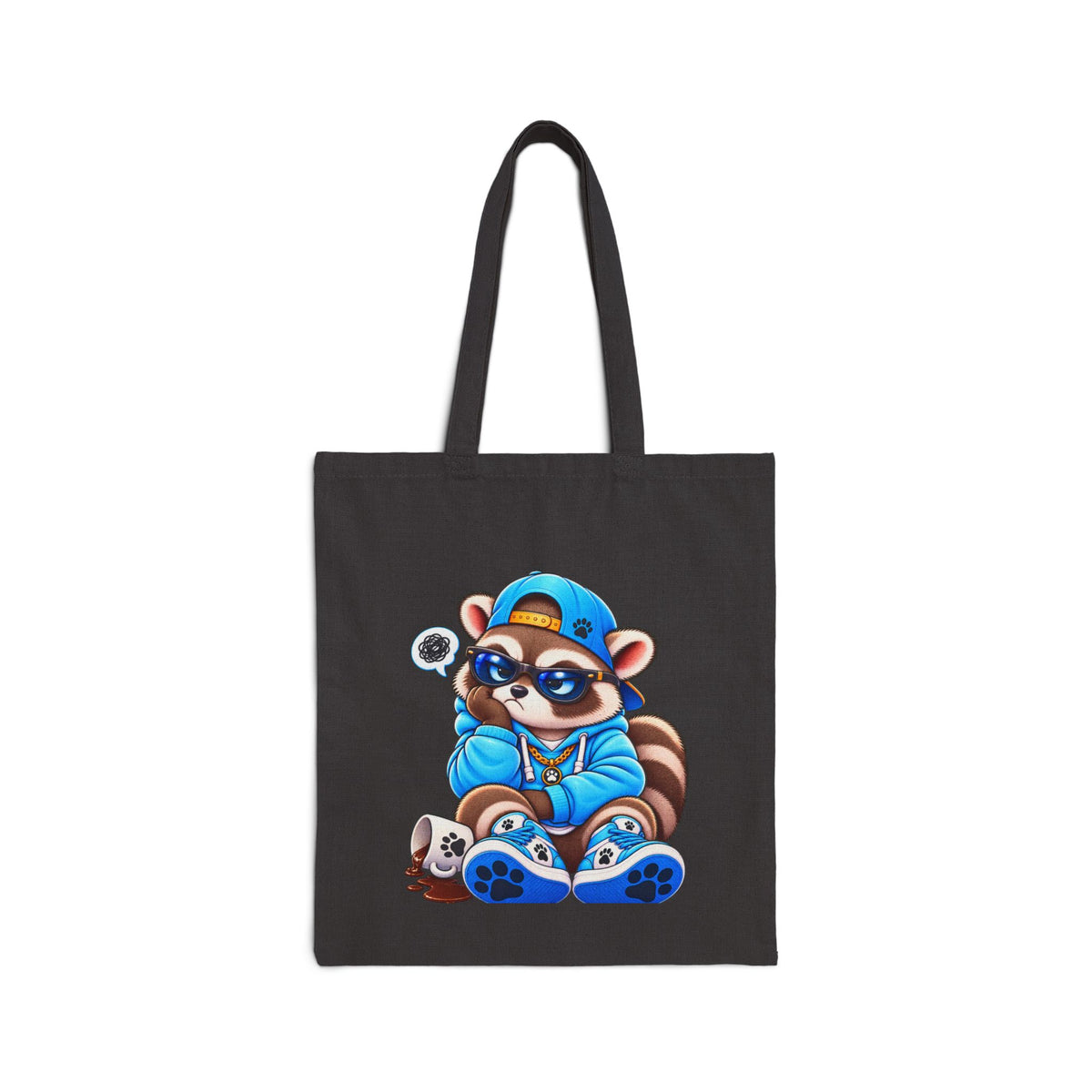 Remy Raccoon - Spilled Coffee Graphic Cotton Shopping Tote