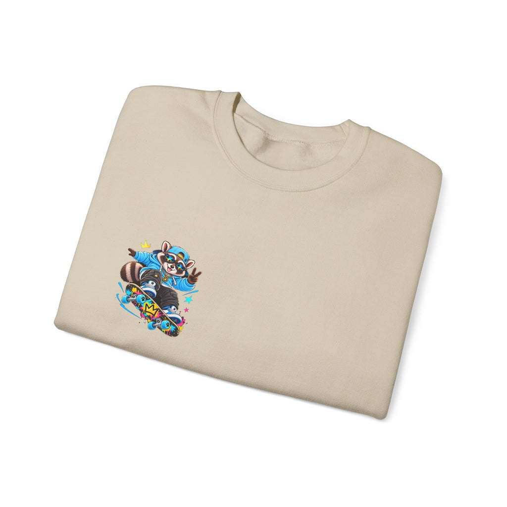 Whimsical Blue Cat Galaxy Crewneck Sweatshirt