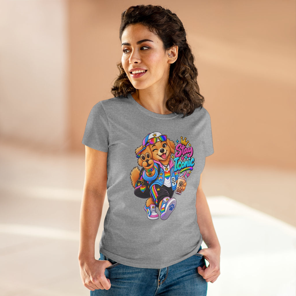 Stay Iconic Dog Graphic Tee — Cute Retro Teddy Bear Design