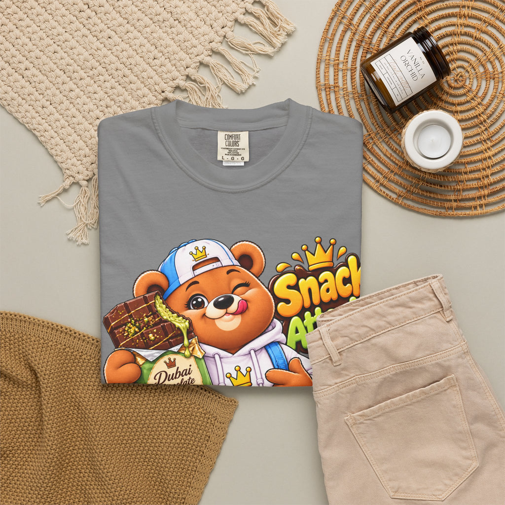 Snack Attack Bear T-Shirt — Cute Skateboarder Graphic Tee