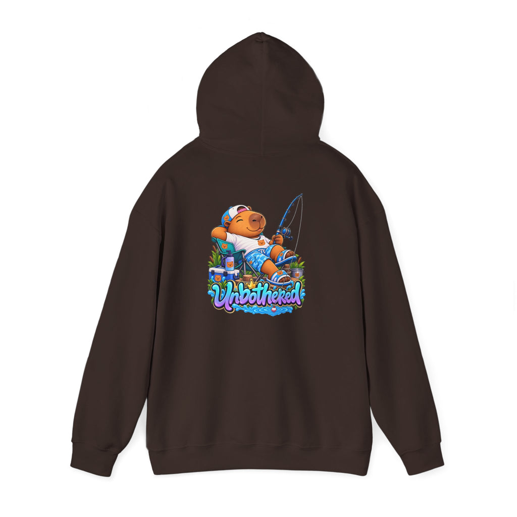 Relaxing Unbothered Capybara Hoodie – Chill Vibes Graphic Sweatshirt