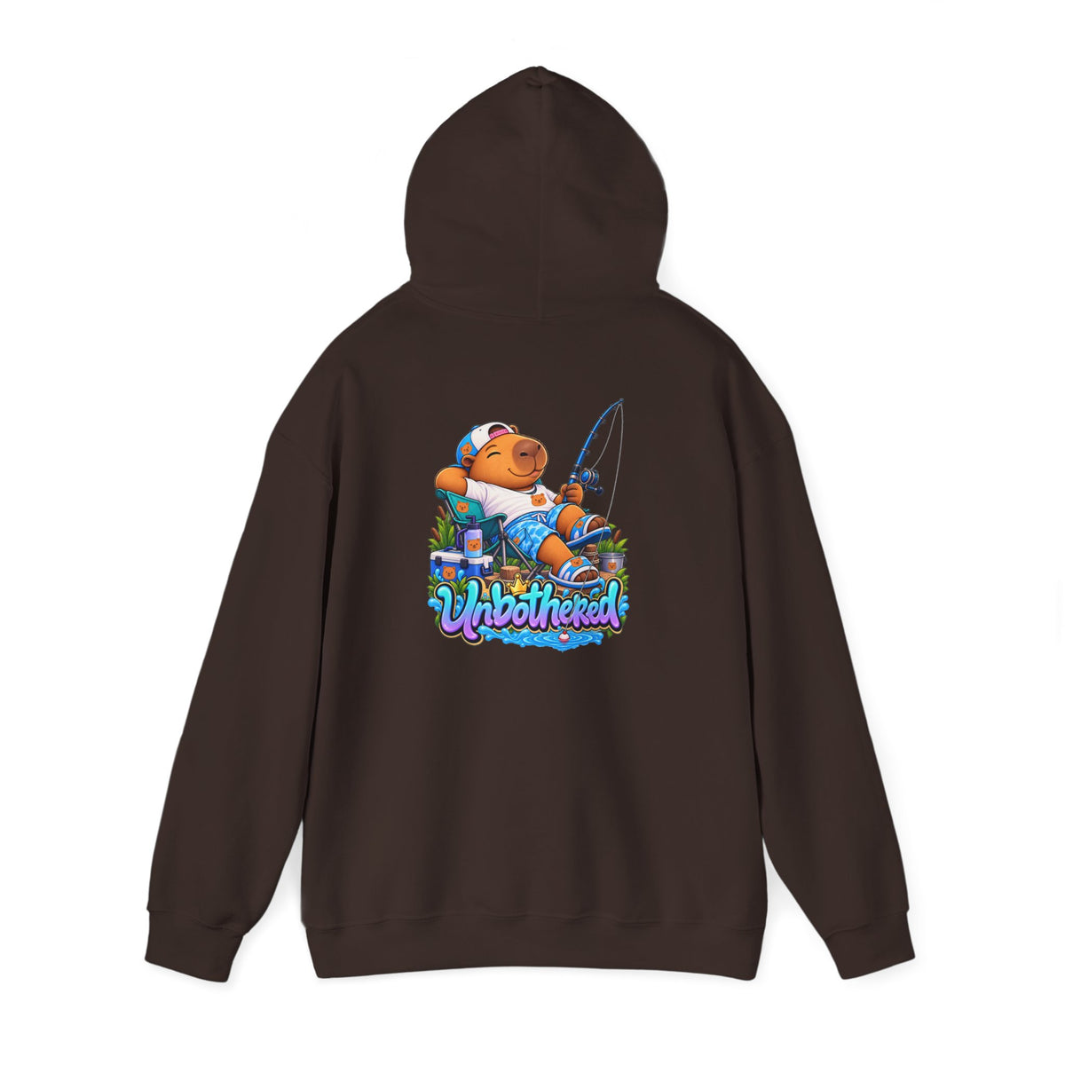 Relaxing Unbothered Capybara Hoodie – Chill Vibes Graphic Sweatshirt