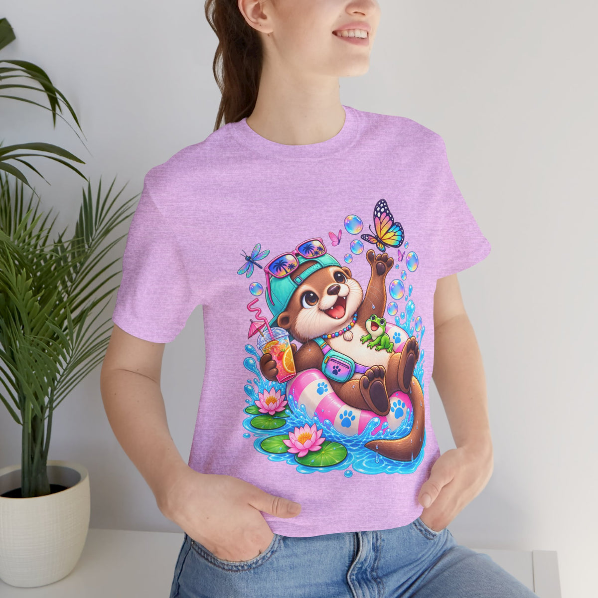 Otter Floatie T-Shirt — Cute Summer Otter with Butterfly Tee
