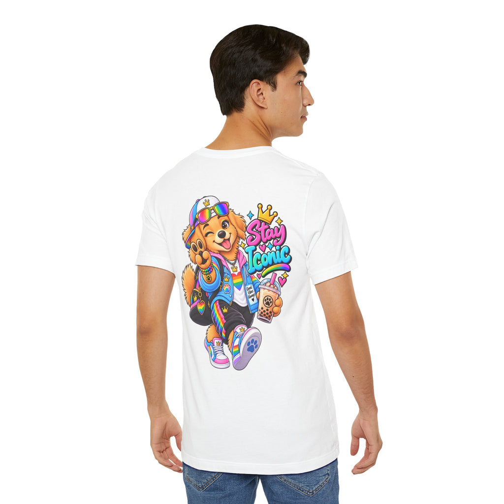 Cute Cartoon Big Personality Dog Tee — Trendy Boba Lover Graphic T-Shirt