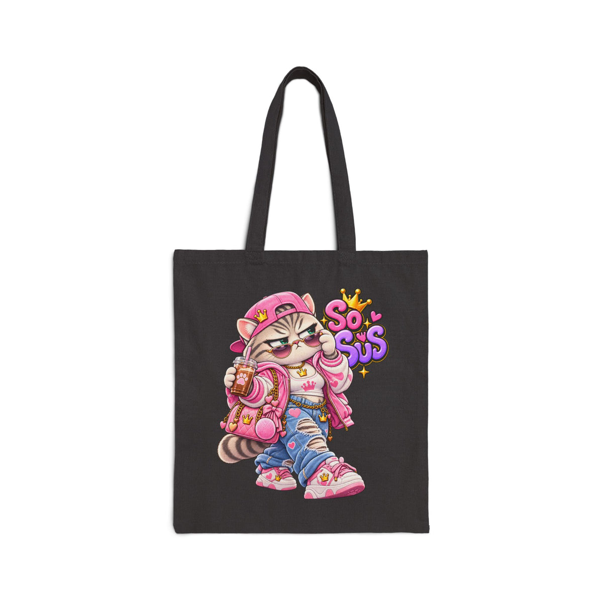 So Suss Cat Tote Bag — Cute Streetwear Cat Canvas Tote