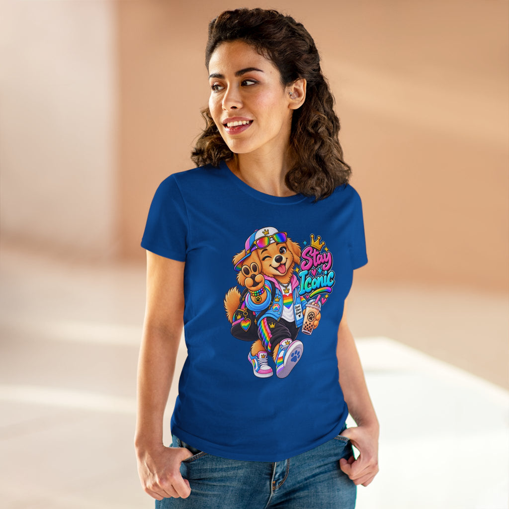 Stay Iconic Dog Graphic Tee — Cute Retro Teddy Bear Design